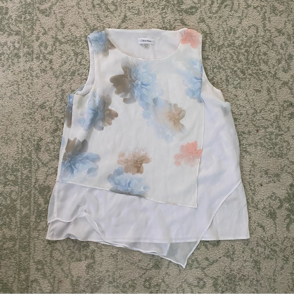 Calvin Klein floral tank blouse
